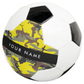 Geel en bruin Camouflage Jouw naam Personaliseren Voetbal (Drie kwart)
