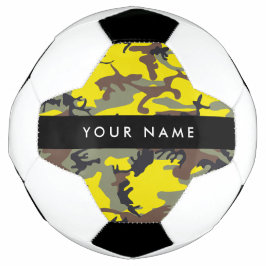 Geel en bruin Camouflage Jouw naam Personaliseren Voetbal