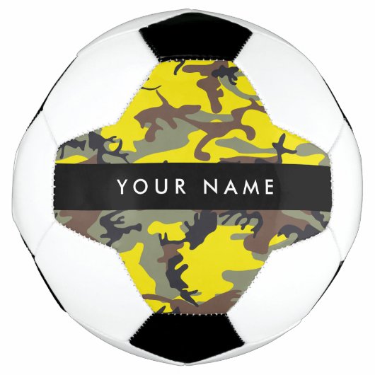 Geel en bruin Camouflage Jouw naam Personaliseren Voetbal (Voorkant)