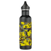 Geel en bruin Camouflage Jouw naam Personaliseren Waterfles (Links)
