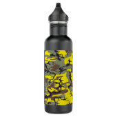 Geel en bruin Camouflage Jouw naam Personaliseren Waterfles (Rechts)