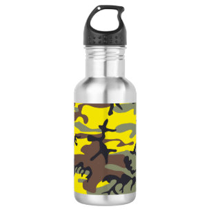 Geel en bruin camouflage, militair, leger waterfles