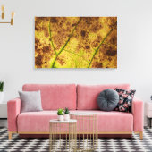 Geel en bruin deying Macro Leaf Canvas Afdruk (Insitu (Woonkamer))
