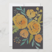 Geel en bruin Floral Wedding Save The Date (Achterkant)
