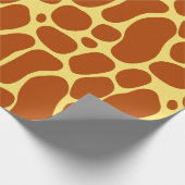 Geel en bruin Giraffe Cadeaupapier (Hoek)