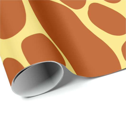 Geel en bruin Giraffe Cadeaupapier (Rol Hoek)