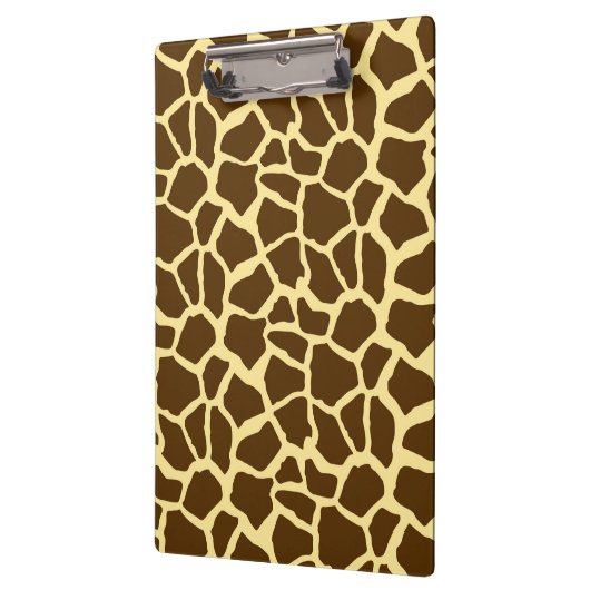 Geel en bruin Giraffe Dierenprint Klembord (Links)
