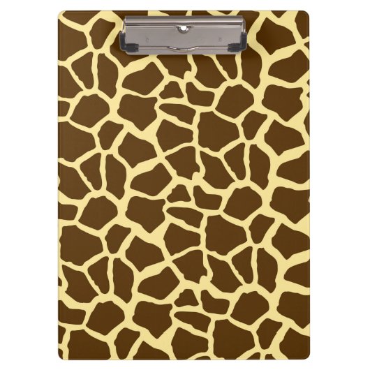 Geel en bruin Giraffe Dierenprint Klembord (Voorkant)