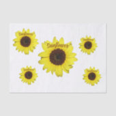 Geel en Bruin Grote Zonnebloemen Fotografisch Tissuepapier (Voorkant)