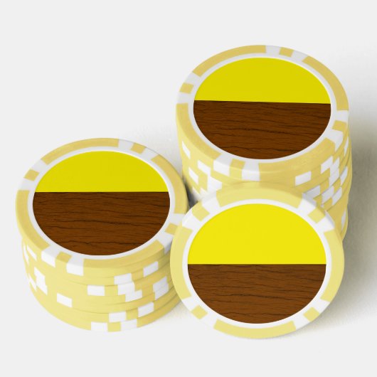 Geel en bruin hout poker chips (Opstapeling)