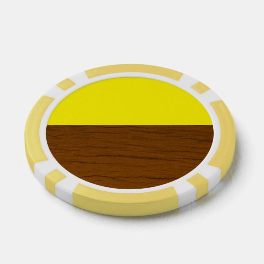 Geel en bruin hout poker chips (Enkel)