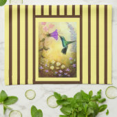 Geel en bruin koetskoeken theedoek (Gevouwen)