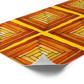 geel en bruin kunstdecostijlpatroon poster (Hoek)