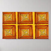 geel en bruin kunstdecostijlpatroon poster (Voorkant)
