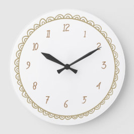 Geel en bruin minimalistisch handgetekend krabbelt grote klok