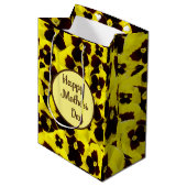 Geel en bruin pansies Moederdag, Medium Cadeauzakje (Voorkant Gekanteld)