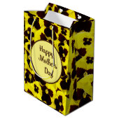 Geel en bruin pansies Moederdag, Medium Cadeauzakje (Achterkant Gekanteld)