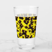 Geel en bruin Pansy Cluster, Drink glas (Achterkant)