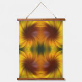 Geel en bruin Whirlpool Abstracte kunst Hangend Wandkleed (Voorkant)