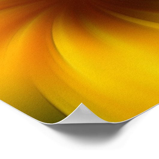 Geel en bruin Whirlpool Abstracte kunst Poster (Hoek)