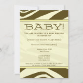 Geel en bruin Zebra Print Baby shower Uitnodiging (Achterkant)