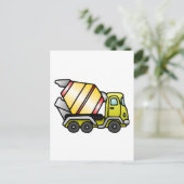 Geel- en cementmixer briefkaart (Staand voorkant)
