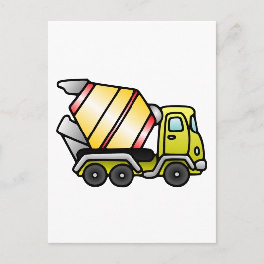 Geel- en cementmixer briefkaart (Voorkant)