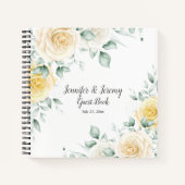 Geel en Cream Rozen Guest Book Notitieboek (Voorkant)