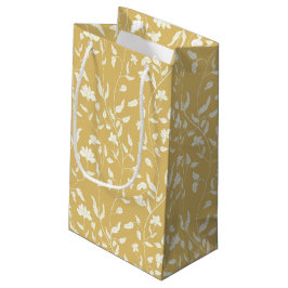 Geel en crème Floral Gift Bag Klein Cadeauzakje