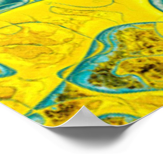 Geel en cyaan abstract patroon poster (Hoek)