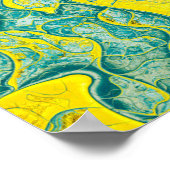 Geel en cyaan abstract patroon poster (Hoek)