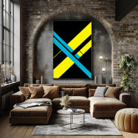 Geel en cyaan X Bauhaus minimalistisch ontwerp