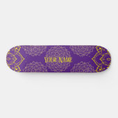 Geel en diep Paars Mandala Skateboard (Horizontaal)