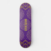 Geel en diep Paars Mandala Skateboard (Voorkant)