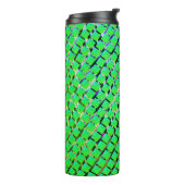 Geel en donker spoor van het fonds, gekweld fel gr thermosbeker (Gedraaid links)