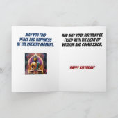 Geel en Fushia Boeddha Verjaardag Kaart (Binnen)