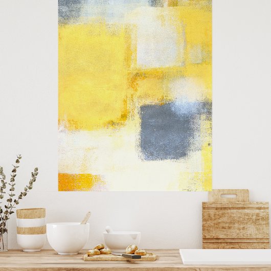 'Geel en geel' Abstract Poster (Keuken)