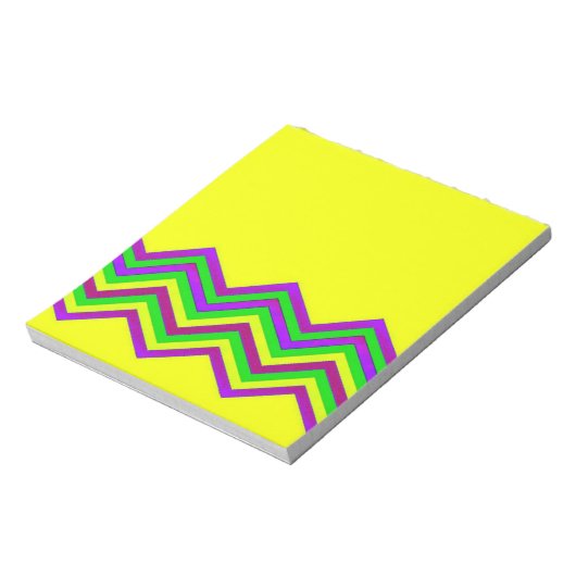 Geel en geel chevron notitieblok (Linkerzijde)