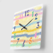 Geel en gestreept pastels vierkante klok (Hoek)