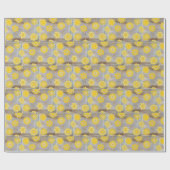 Geel en gouden bloemen cadeaupapier (Vlak)