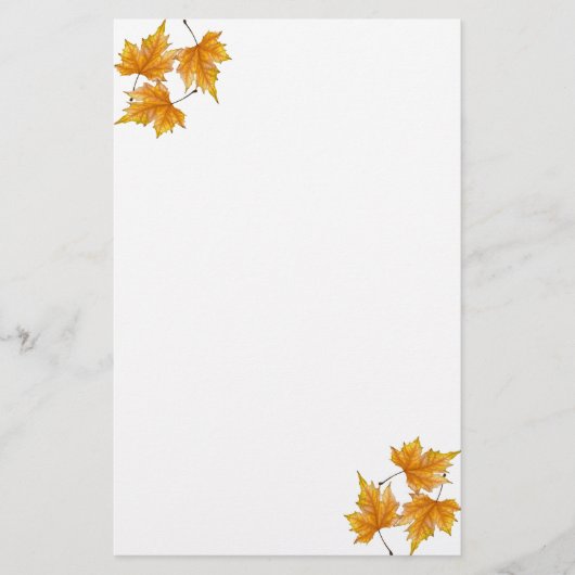 Geel en gouden paardebladeren briefpapier (Voorkant)