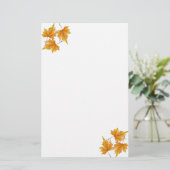 Geel en gouden paardebladeren briefpapier (Staand voorkant)