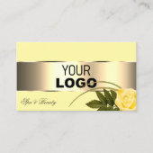 Geel en goudkleurig Roos met Logo Visitekaartje (Voorkant)