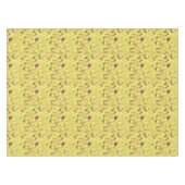 Geel en goudmaaltijd op chocolade bruin tafelkleed (Voorkant (Horizontaal))