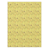 Geel en goudmaaltijd op chocolade bruin tafelkleed (Voorkant)