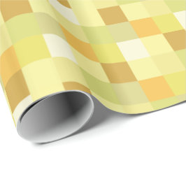 Geel en goudpixelaatpatroon cadeaupapier