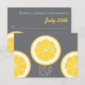 GEEL- EN GRATIS LEMOM-THEMA'S MET RSVP-RESPONSCARD RSVP KAARTJE (Voorkant / Achterkant)