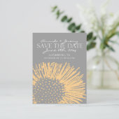 Geel en Grijs Abstract Bloemen Bewaar de Datum Aankondigingskaart (Staand voorkant)