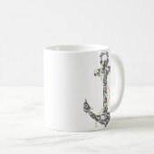 Geel en grijs Anchor Beach Wedding Koffiemok (Voorkant rechts)