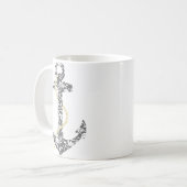 Geel en grijs Anchor Beach Wedding Koffiemok (Voorkant links)